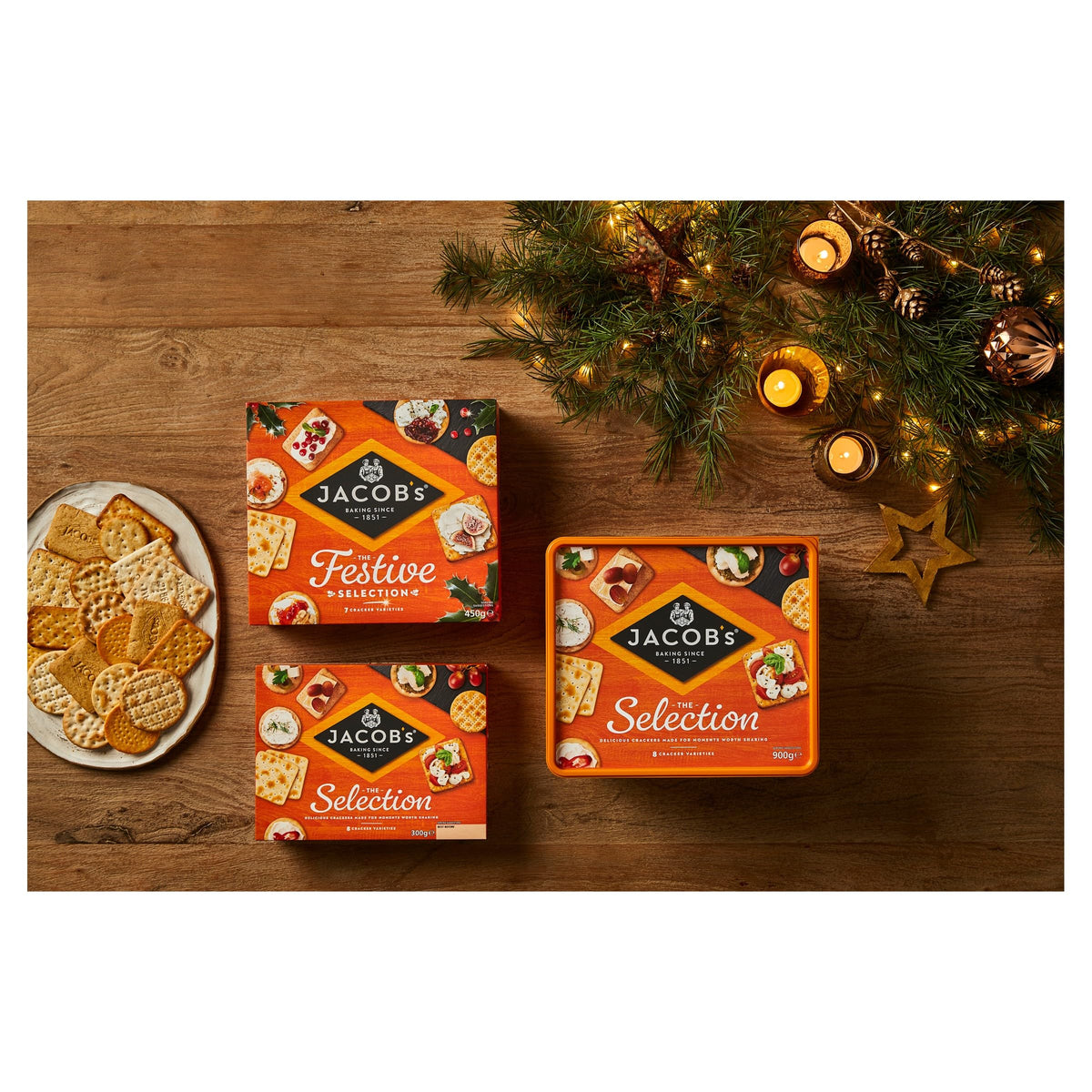 Jacob's Festive Selection - 7 Cracker Varieties, 450g Pack of 2 4